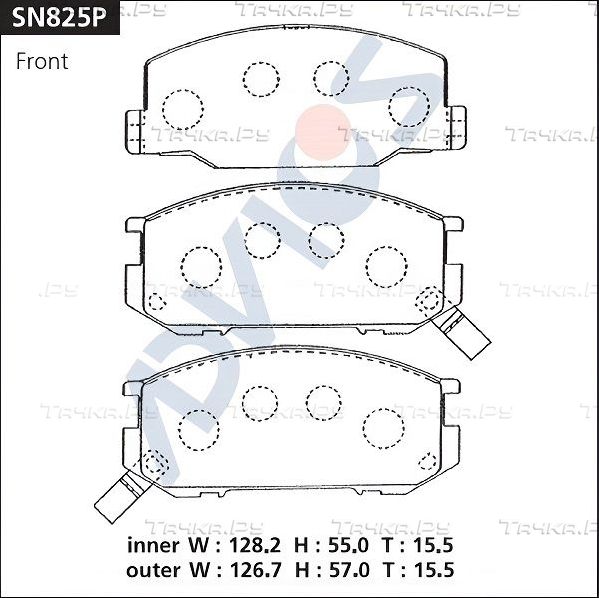 Тормозные колодки Advics передние для Toyota Cressida II (X50, X60) 1980-1985. Артикул SN825P