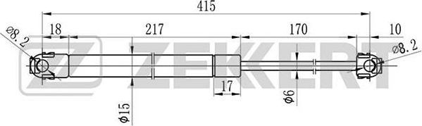 Амортизатор (упор) капота Zekkert. Артикул GF-1008