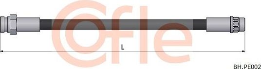 Тормозной шланг Cofle задний правый/левый для Peugeot 5008 I 2009-2017. Артикул 92.BH.PE002