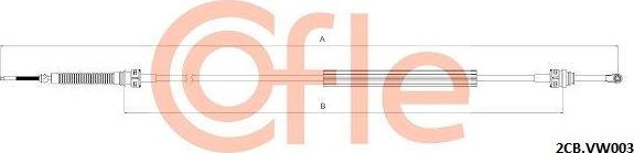 Трос переключения передач КПП Cofle левый для Audi A1 I (8X) 2010-2015. Артикул 92.2CB.VK003