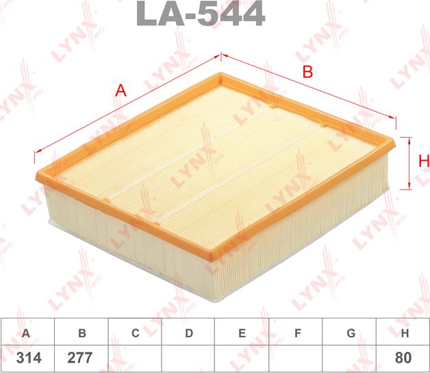 Воздушный фильтр LYNXauto для Volkswagen LT II 1996-2006. Артикул LA-544