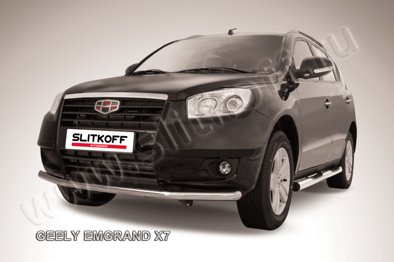 Защита Slitkoff переднего бампера d57 для Geely Emgrand X7 2011-2016. Артикул GEX7005