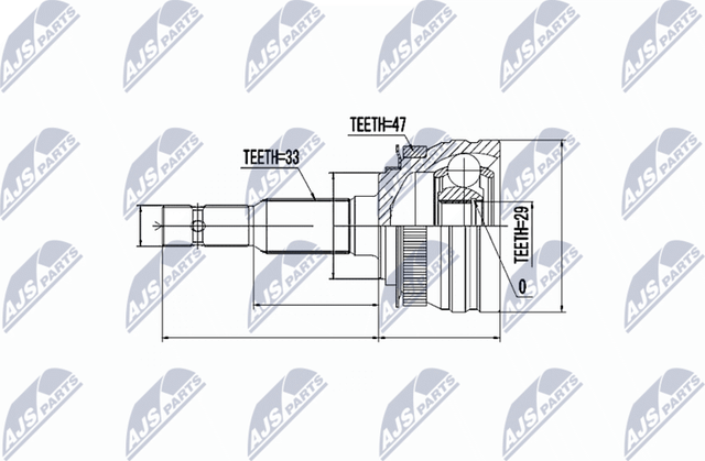Шрус наружный (граната) NTY для Daewoo Espero 1995-1999. Артикул NPZ-DW-004