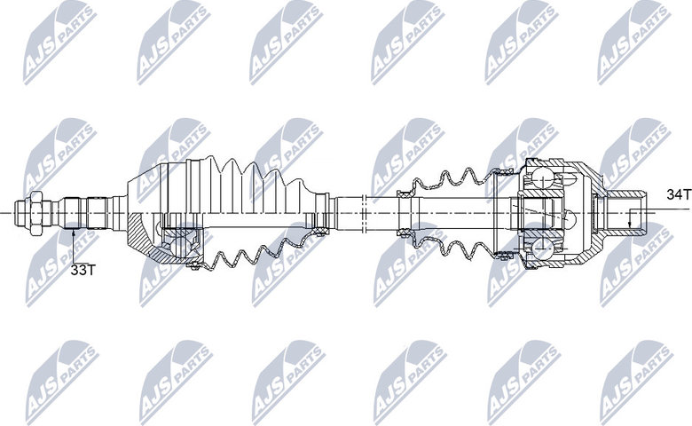 Полуось (привод в сборе, приводной вал) NTY. Артикул NPW-PL-089