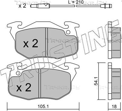 Тормозные колодки Trusting передние для Peugeot 309 I 1985-1993. Артикул 039.0