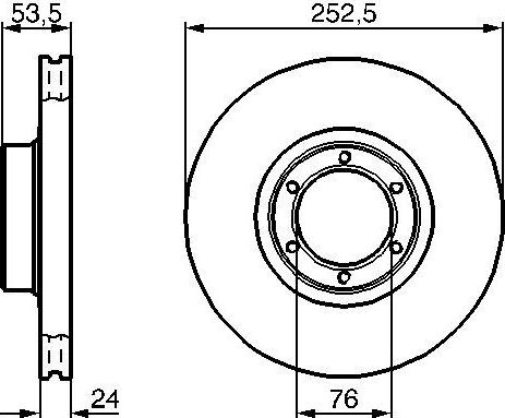 Тормозной диск Bosch передний для Renault 30 1975-1983. Артикул 0 986 478 113