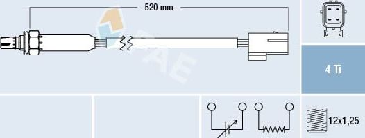 Лямбда-зонд (кислородный датчик) FAE для Land Rover Range Rover II 1994-2002. Артикул 77180