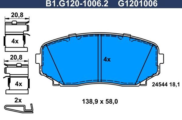 Тормозные колодки Galfer. Артикул B1.G120-1006.2