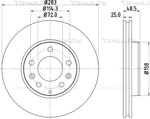 Тормозной диск Nisshinbo передний для Mazda 6 I (GG) 2002-2008. Артикул ND5003K