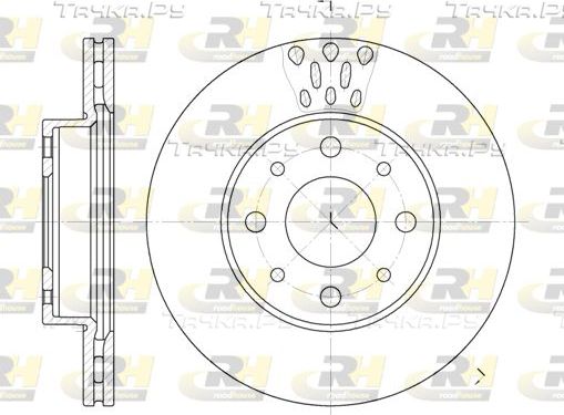 Тормозной диск RoadHouse передний для Fiat Punto II 2003-2012. Артикул 6517.10