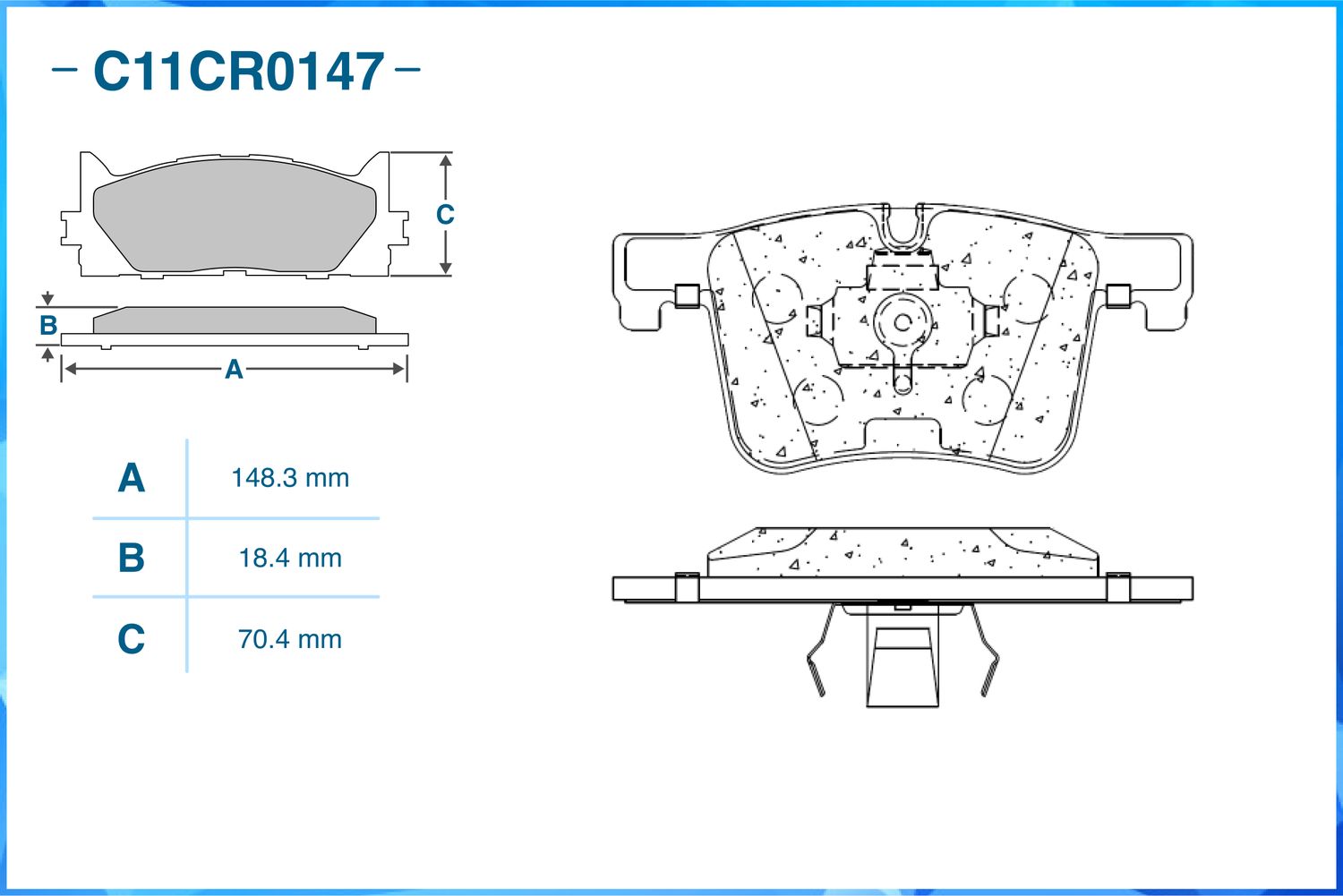Колодки тормозные передние (Low Metallic) (Cworks). Артикул C11CR0147