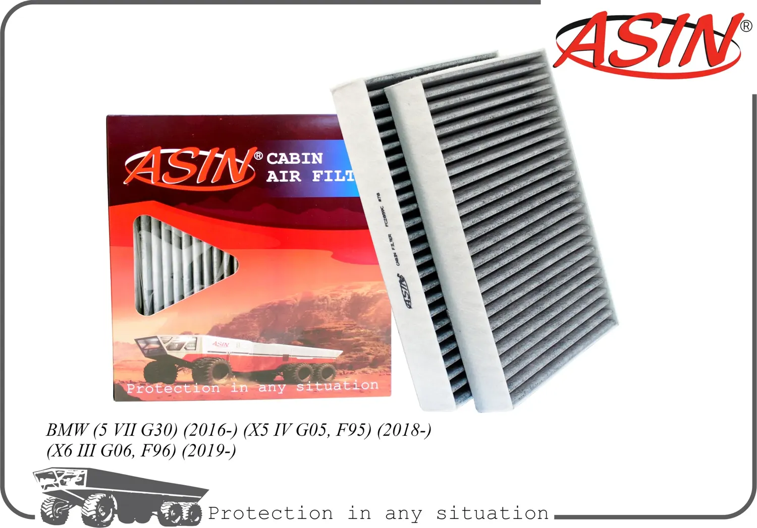 Фильтр салонный (угольный) (2шт) (Asin). Артикул ASINFC2859C