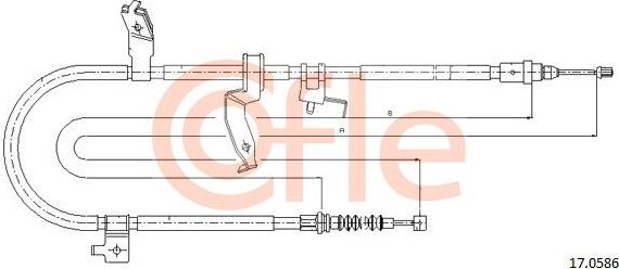 Трос ручника (тросик ручного тормоза) Cofle задний левый для Mazda 5 I (CR) 2005-2010. Артикул 92.17.0586