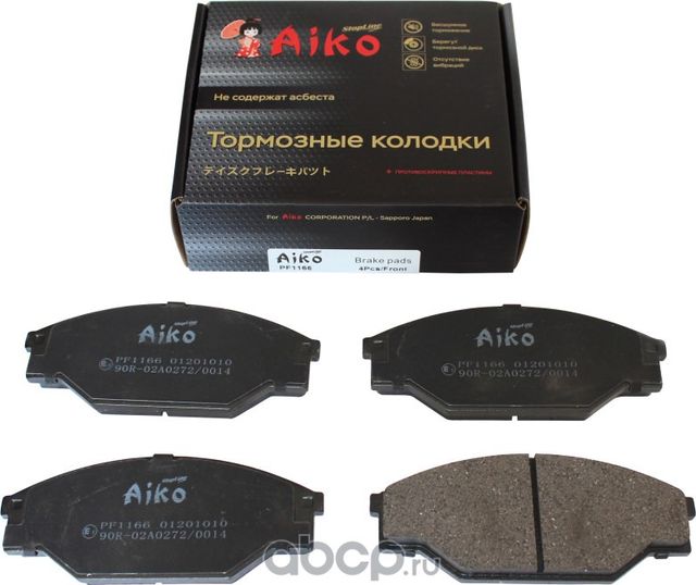 Колодки TOYOTA Dyna, TownAce (1995-2001) передние (Aiko). Артикул PF1166
