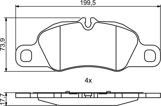 Тормозные колодки Bosch (Low-Metallic). Артикул 0 986 494 784