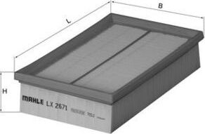 Воздушный фильтр Mahle для Jaguar XK II 2006-2014. Артикул LX 2671