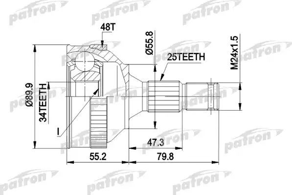 Шрус наружный (граната) Patron. Артикул PCV1176