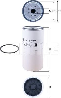 Топливный фильтр Mahle. Артикул KC 577D