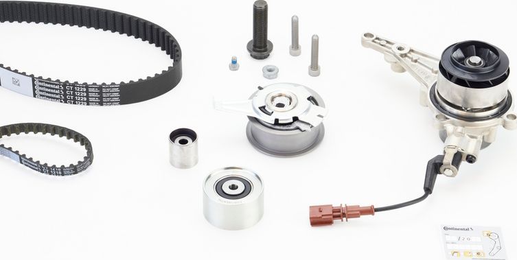 Помпа (водяной насос) с комплектом ремня ГРМ ContiTech. Артикул CT1229WP2PRO