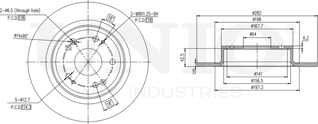 Диск тормозной (Unio). Артикул BRD-20479