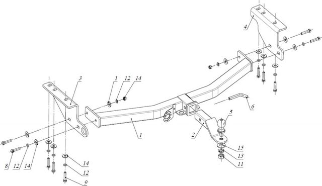 Фаркоп Bizon для Nissan Pathfinder R52 2014-2026 с накладкой из нержавеющей стали. Артикул FA 0854-E(N)