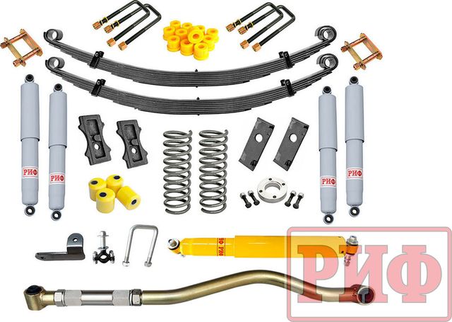 Лифт-комплект РИФ газовый для УАЗ Hunter 2003-2026, лифт 50 мм, нагрузка +300 кг. Артикул RIF-Hun-D-G