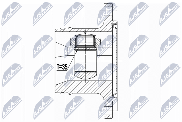 Шрус внутренний (граната) NTY передний для Chevrolet Avalanche II 2005-2013. Артикул NPW-CH-073