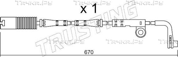 Датчик износа тормозных колодок  Trusting. Артикул SU.150