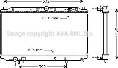 Радиатор охлаждения двигателя AVA. Артикул MTA2101