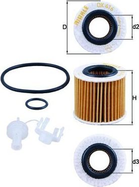 Масляный фильтр Mahle. Артикул OX 416D2