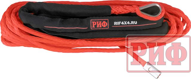 Трос синтетический РИФ для лебёдки 6 мм/15 м, красный (готовый). Артикул SR6RD