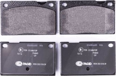 Тормозные колодки Hella. Артикул 8DB 355 018-391