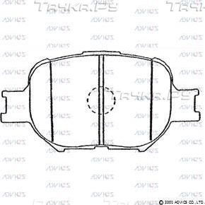 Тормозные колодки Advics передние для Toyota Crown XI (S170) 2004-2008. Артикул SN671