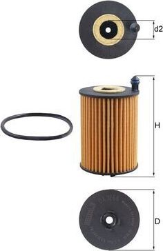 Масляный фильтр Mahle для Audi A7 II (4K) 2018-2026. Артикул OX 1266D