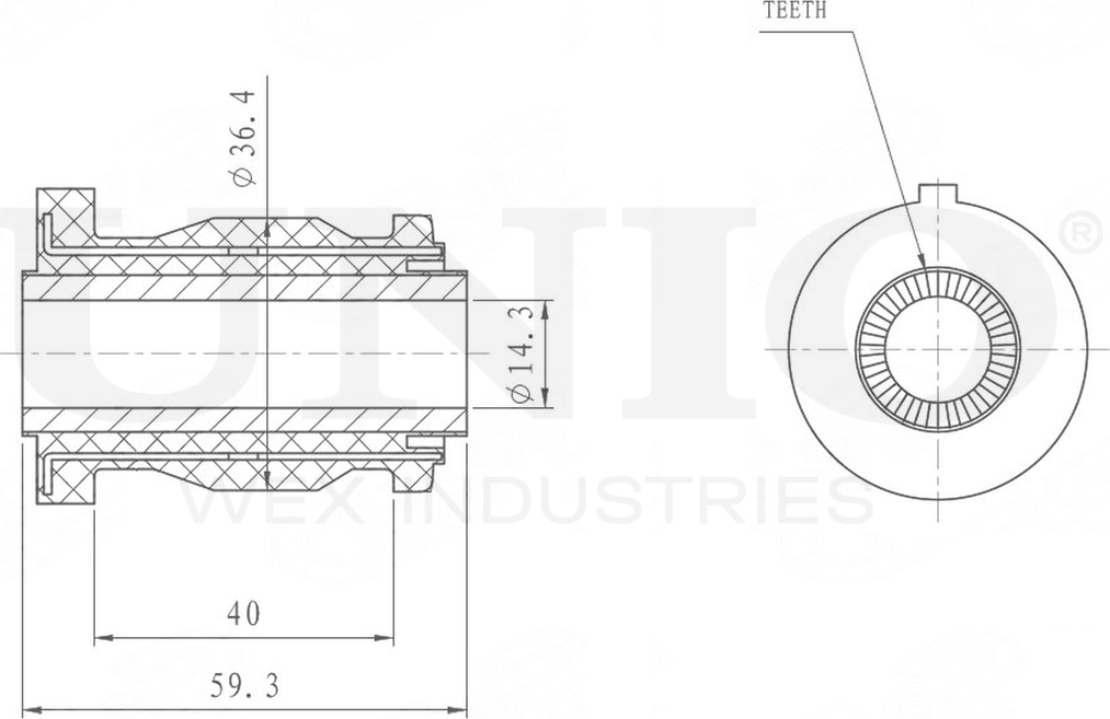 Сайлентблок рычага подвески (Unio). Артикул RMP-20442