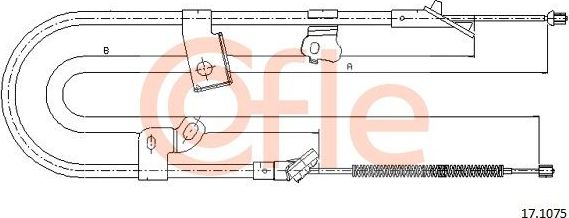 Трос ручника (тросик ручного тормоза) Cofle. Артикул 92.17.1075