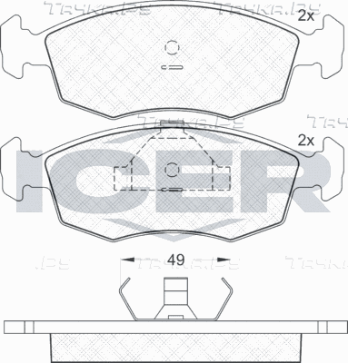 Тормозные колодки Icer передние для Ford Sierra I 1985-1993. Артикул 180543