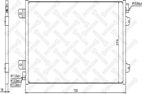 Радиатор кондиционера (конденсатор) Stellox. Артикул 10-45149-SX