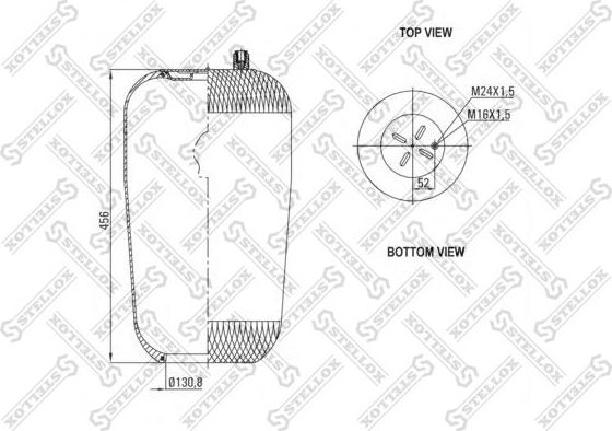 Пневмоподушка (пневморессора) Stellox. Артикул 84-00142-SX