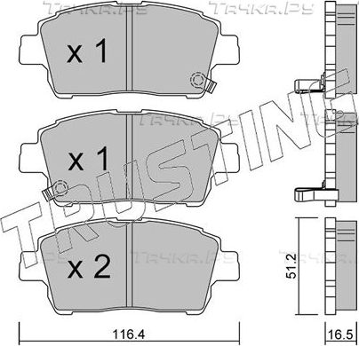 Тормозные колодки Trusting передние для Toyota Corolla Verso I 2001-2003. Артикул 438.0
