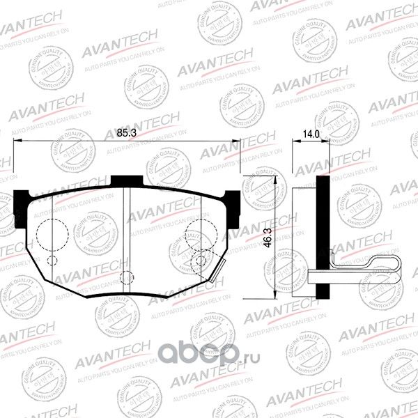 Колодки торм. диск. задн. (Avantech) Avantech. Артикул AV025