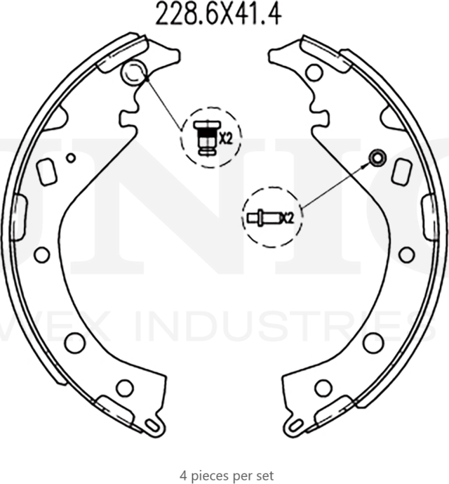 Колодки тормозные барабанные, комплект (Unio). Артикул BRP-10109
