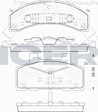 Тормозные колодки Icer передние для Buick Century V 1981-1996. Артикул 181414