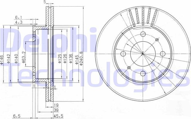 Тормозной диск Delphi. Артикул BG3749