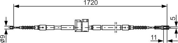 Трос ручника (тросик ручного тормоза) Bosch. Артикул 1 987 477 882