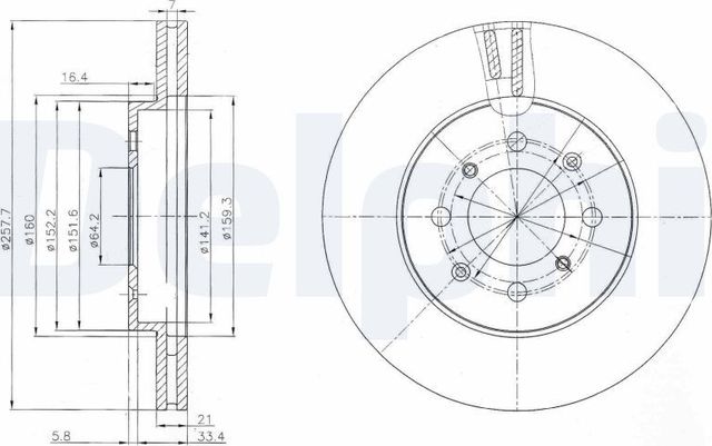 Тормозной диск Delphi. Артикул BG4148C
