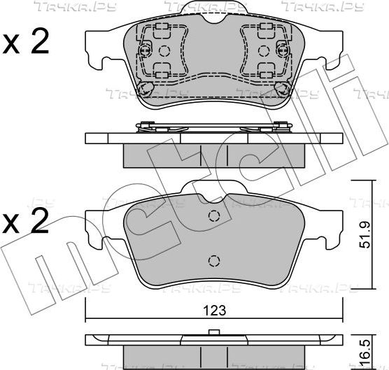 Тормозные колодки Metelli задние для Renault Espace IV 2002-2015. Артикул 22-0337-0