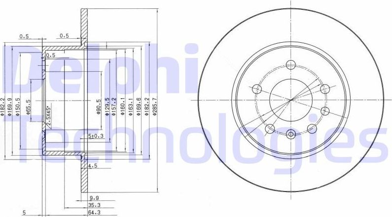 Тормозной диск Delphi. Артикул BG3274
