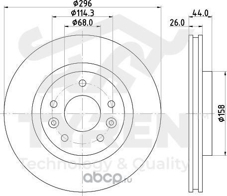 Тормозной диск (Tyren). Артикул TYR1011871