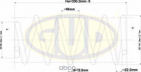 Пружина подвески G.U.D. передняя для Skoda Octavia Tour 1996-2010. Артикул GCS085706